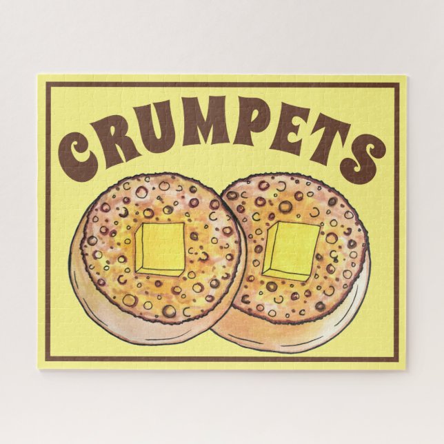 Hot Buttered Crumpets UK Cuisine British Food Jigsaw Puzzle (Horizontal)