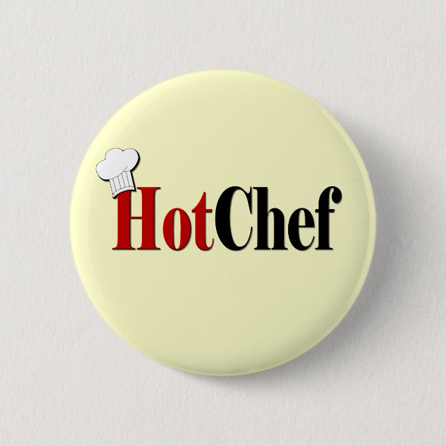 Hot Chef 6 Cm Round Badge (Front)