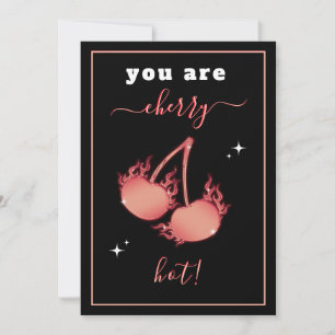 Hot Cherry Pun Romantic Valentine's Day Girlfriend Holiday Card