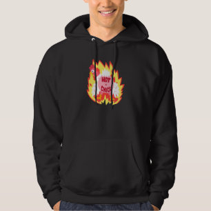 Hot Chick On Fire Chicken Hoodie