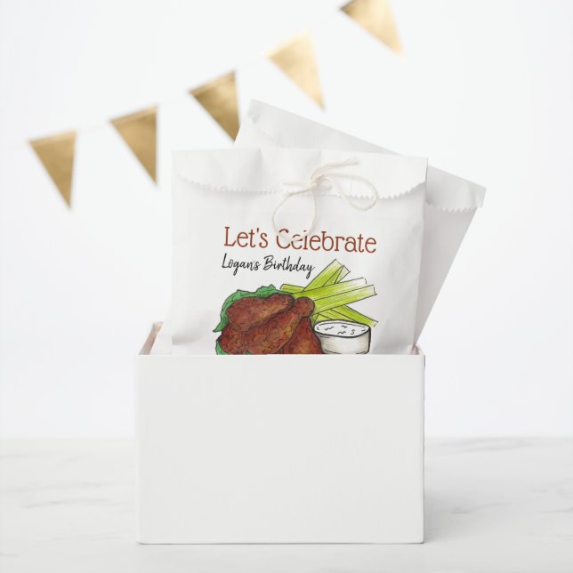 Hot Chicken Wings Let's Celebrate Birthday Party Favour Bags (Party)