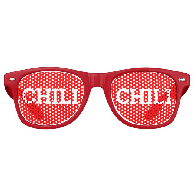 Hot CHILI retro Shades / Fun Party Sunglasses (Front)