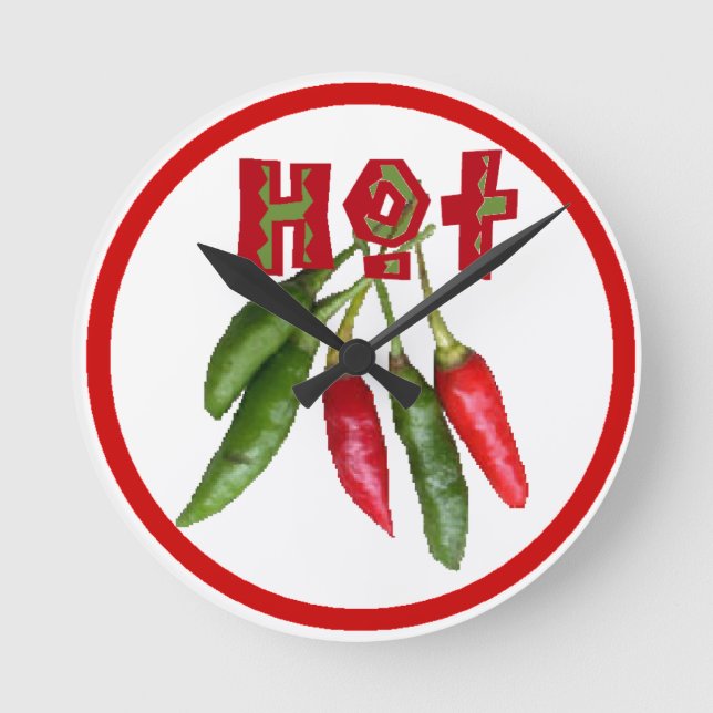 Hot CHILI Round Clock (Front)