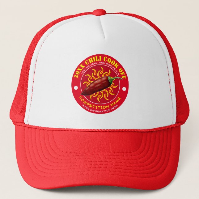 Hot Chilli Cook Off Competition Template Trucker Hat (Front)