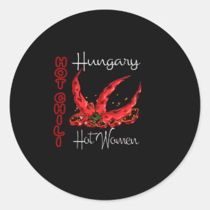 Hot Chilli Pepper Christmas Design, Unisex Classic Round Sticker