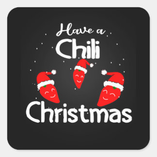 Hot Chilli Pepper Christmas Design, Unisex Square Sticker