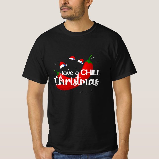 Hot Chilli Pepper Christmas Design, Unisex T-Shirt (Front)