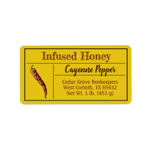 Hot Chilli Pepper Infused Honey Label