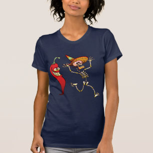 Hot Chilli Pepper Nightmare for a Mexican Skeleton T-Shirt