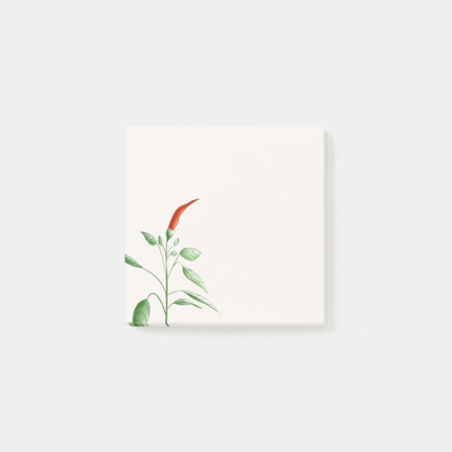Hot Chilli Pepper Plant Botanical Illustration Post-it Notes (Front)