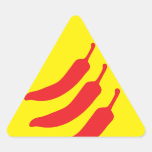 Hot Chilli Pepper Three Warning Sign Triangle Sticker