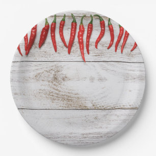 Hot Chilli Peppers Border Paper Plate