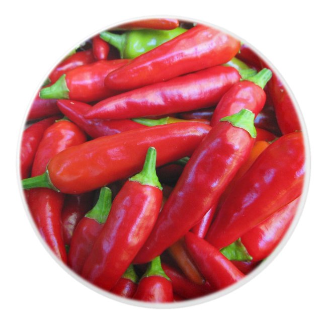 Hot Chilli Peppers Ceramic Knob (Front)