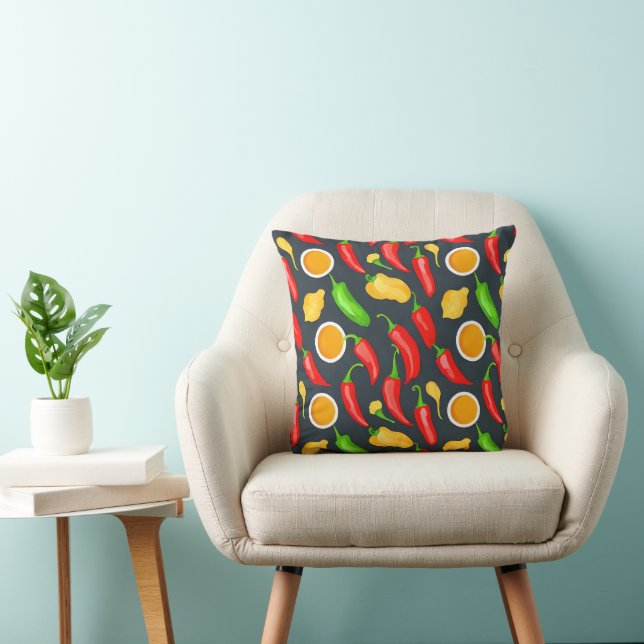 Hot Chilli Peppers Pattern Cushion (Chair)