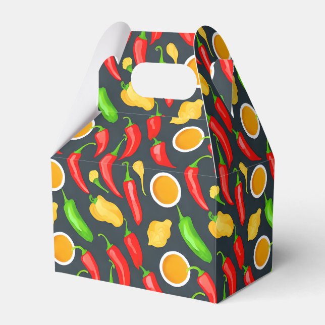Hot Chilli Peppers Pattern Favour Box (Front Side)
