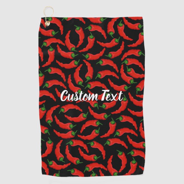 Hot Chilli Peppers Pattern Golf Towel (Front)