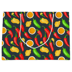 Hot Chilli Peppers Pattern Large Gift Bag
