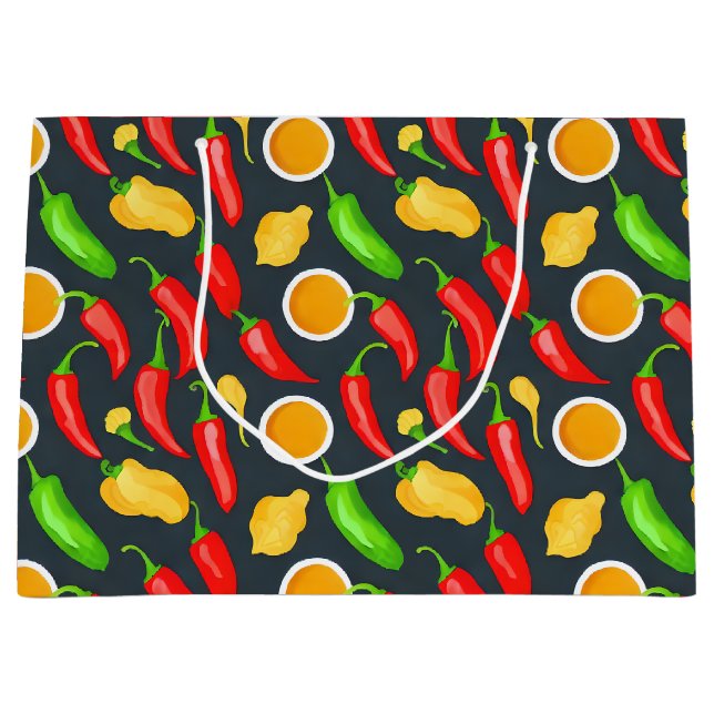 Hot Chilli Peppers Pattern Large Gift Bag (Front)
