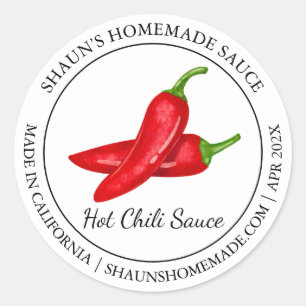 Hot Chilli Sauce Modern label