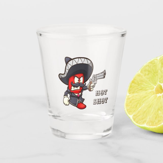 Hot Chilli Shot (Edit) Glass (Front)