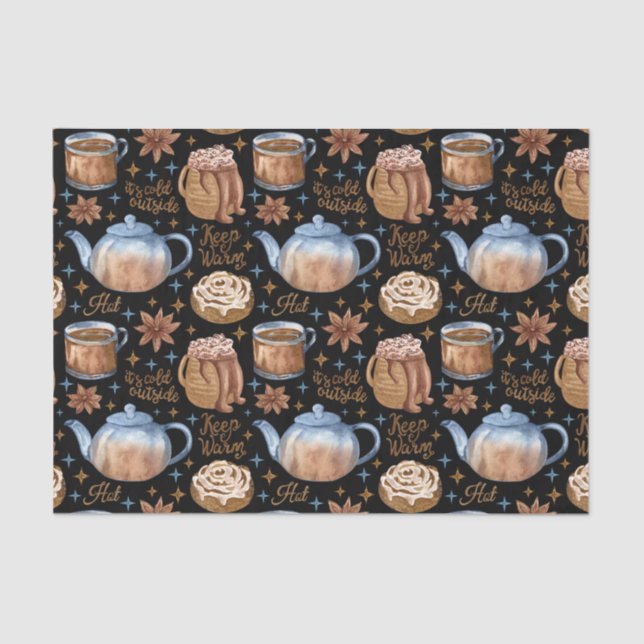 Hot Chocolate and Cinnamon Barns  Tissue Paper (Front)