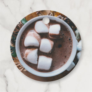 Hot chocolate and marshmallows cocoa favour tags