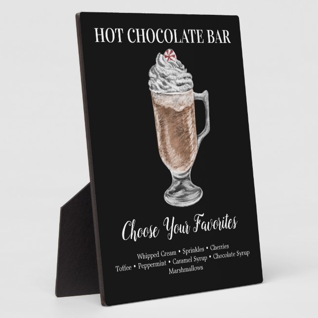 Hot chocolate Bar Drink Plaque (Side)