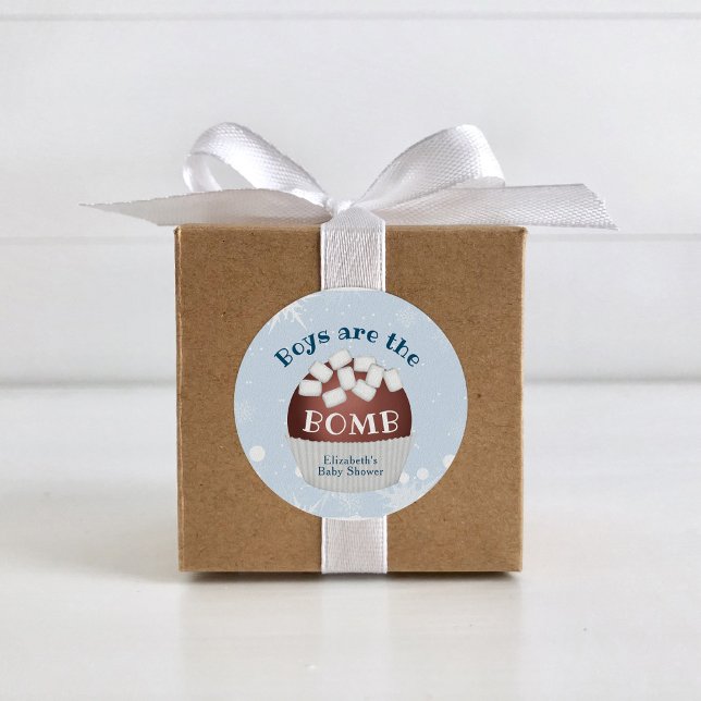 Hot Chocolate Bomb Boy Baby Shower Favour Tag (Creator Uploaded)