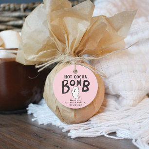 Hot Chocolate Bomb Favour Pink Halloween Tags