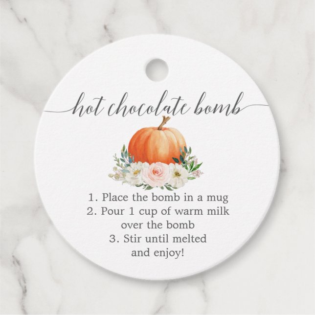 Hot Chocolate Bomb Favour Tag Instructions (Front)
