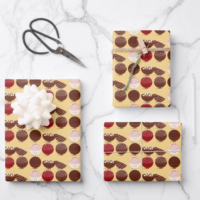 Hot Chocolate Bomb Food Wrapping Paper Sheet (Front)