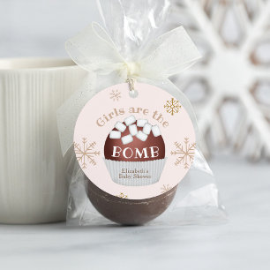 Hot Chocolate Bomb Girl Baby Shower Favour Tag