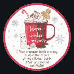 Hot Chocolate Bomb Hot Cocoa Bomb Instruction Classic Round Sticker<br><div class="desc">These adorable stickers are perfect for hot chocolate bomb treats.</div>