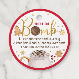 Hot Chocolate Bomb Hot Cocoa Bomb Instruction Favour Tags
