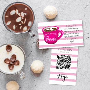 Hot Chocolate Bomb Instruction Card – Pink