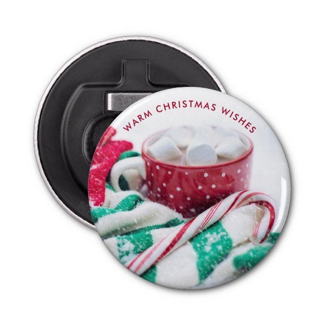 Hot Chocolate & Candy Cane Christmas Bottle Opener (Front)