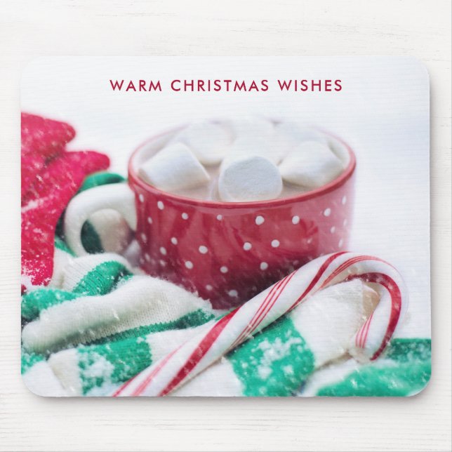 Hot Chocolate & Candy Cane Christmas Mouse Pad (Front)