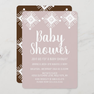 Hot Chocolate Chai Snowflake Baby Shower Invitation