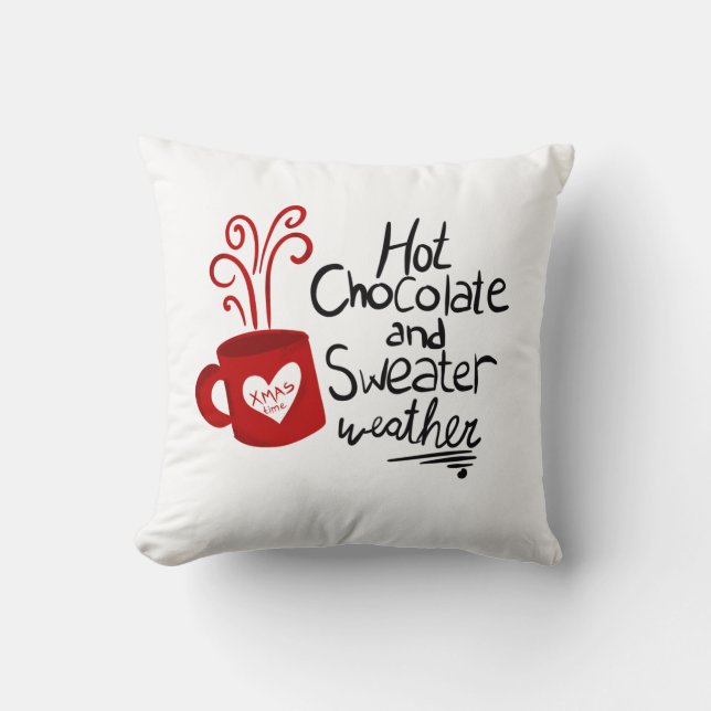 Hot Chocolate Christmas Holiday  Cushion (Front)
