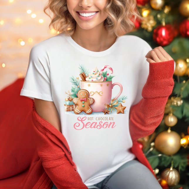 Hot Chocolate Christmas Season t-shirt (Wear this cute hot chocolate season Christmas t-shirt. )