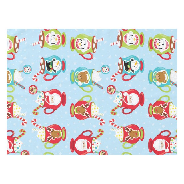 Hot Chocolate Christmas Tablecloth (Front (Horizontal))
