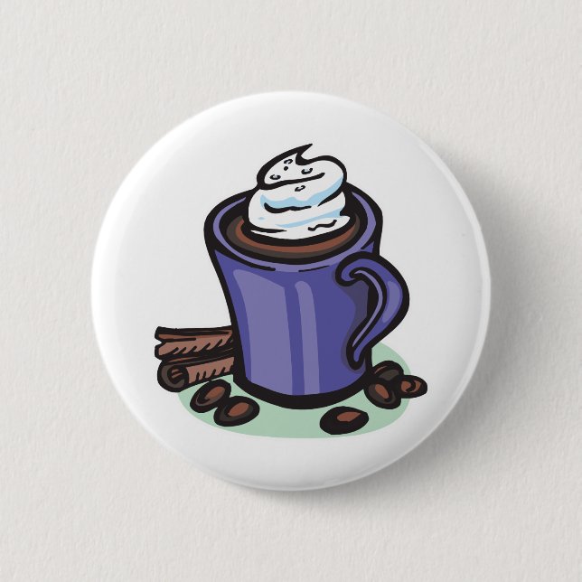 hot chocolate cocoa 6 cm round badge (Front)