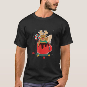 Hot Chocolate Cocoa Reindeer Candy Cane Christmas  T-Shirt