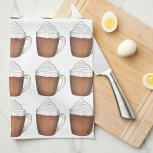Hot Chocolate Cocoa Winter Christmas Holiday Drink Tea Towel