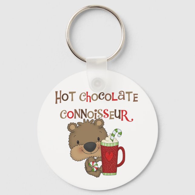 Hot Chocolate Connoisseur Boy Bear Key Ring (Front)