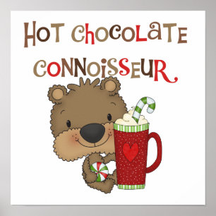 Hot Chocolate Connoisseur Boy Bear Poster
