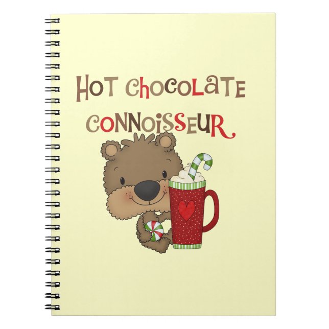 Hot Chocolate Connoisseur Boy Bear Spiral Notebook (Front)