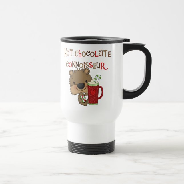 Hot Chocolate Connoisseur Boy Bear Travel Mug (Right)