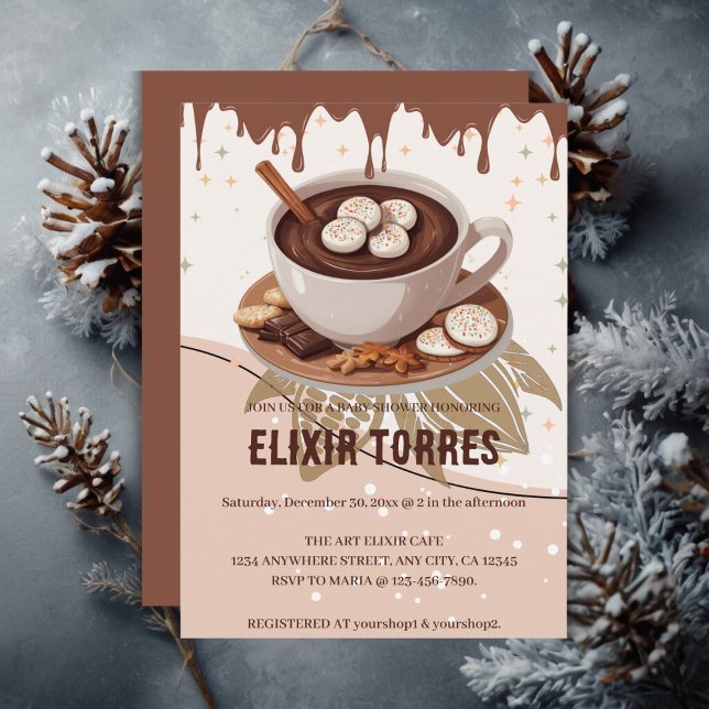 Hot Chocolate & Cookies Winter Baby Shower Invitation (Creator Uploaded)
