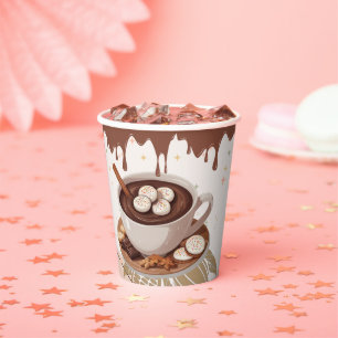 Hot Chocolate & Cookies Winter Baby Shower Paper Cups